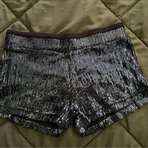 Sequin Dark Blue Stretch Shorts